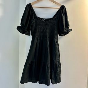 Madewell Lucie Smocked Linen Blend Minidress
